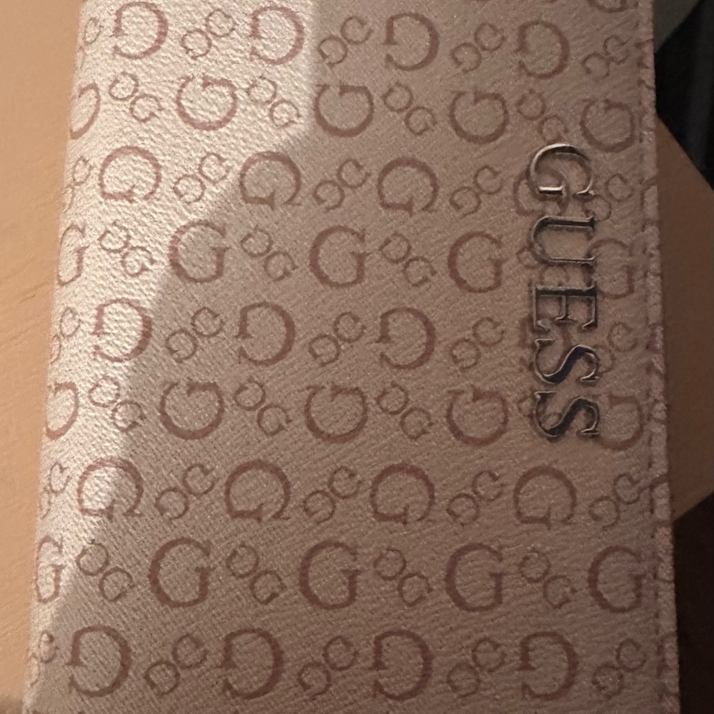 Guess Cream Monogram Wallet with Silver Logo